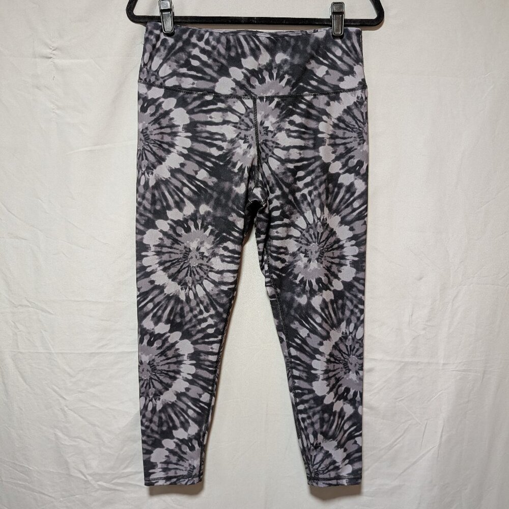 Danskin Gray Black Tie Dye Ankle Length High‎ Rise Leggings Women's Large